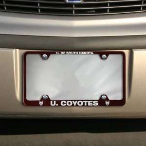  NCAA South Dakota Coyotes Red Engraved License Plate Frame 