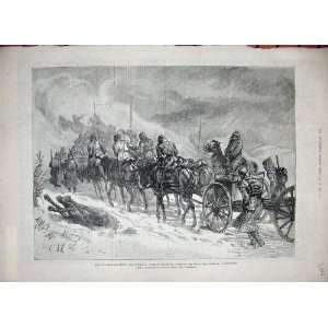  1886 War Servia Bulgaria Artillery Ploca Mountains Snow 