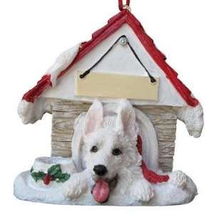  German Shepherd White Dog House Ornament: Home & Kitchen
