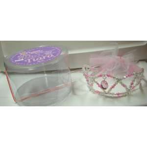  Princess Tiara Crown Jeweled Pink Oval Beaded: Toys 