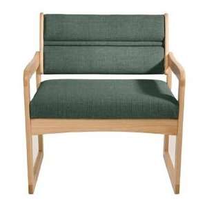    Bariatric Sled Base Chair   Light Oak/Green Fabric