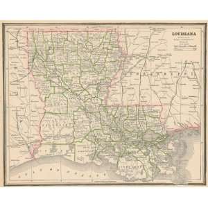  Cram 1885 Antique Map of Louisiana