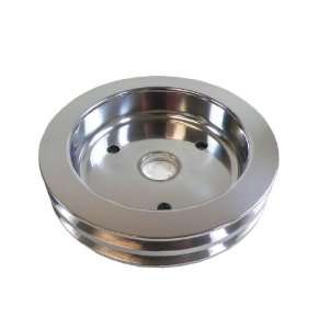 Racer Performance Chevy Big Block Polished Aluminum Crank Pulley   2 