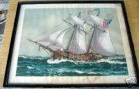 Framed Sailing Ship Prints by John OHara Cosgrave II  