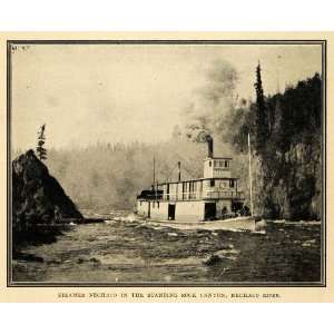  1910 Print Steamer Nechaco Rock Canyon River Ship Boat 