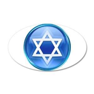   Oval Wall Vinyl Sticker Blue Star of David Jewish 