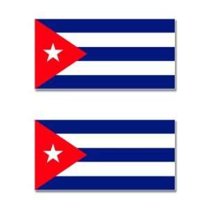  Cuba Cuban Country Flag   Sheet of 2   Window Bumper 