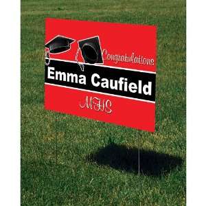    Flying Graduation Hats Personalized Yard Sign Toys & Games