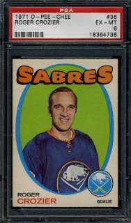 1971 O PEE CHEE #36 Roger Crozier PSA 6 SABRES *A63  