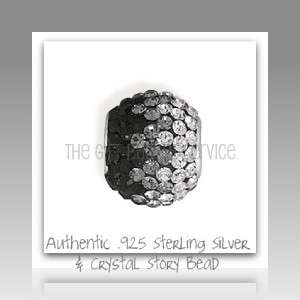   BLACK WHITE Swarovski CRYSTAL bracelet Bead European Charm  
