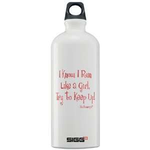  Run Like a Girl red Sports Sigg Water Bottle 1.0L by 