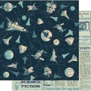   Space Age Glittered Double Sided Cardstock 12X12 Space Race Home