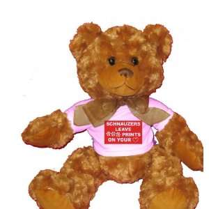  SCHNAUZERS LEAVE PAW PRINTS ON YOUR HEART Plush Teddy Bear 