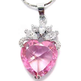 Gorgeous Heart Pink Sapphire Necklace/Pendant P3480  