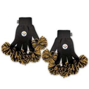  Pittsburgh Steelers Spirit Fingerz Pom Gloves with NFL 