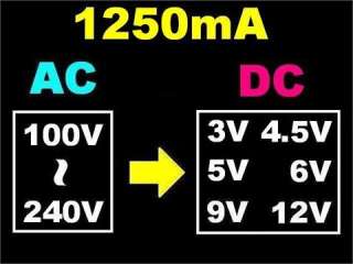   DC Switching Power Adapter Charger Supply 3V 4.5V 5V 6V 9V 12V  