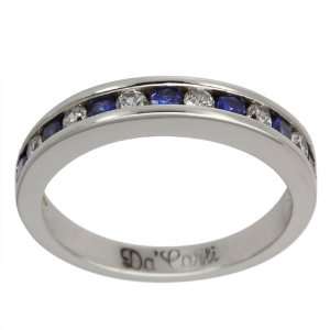   Contemporary Sapphire and Diamond Wedding Band   5 DaCarli Jewelry