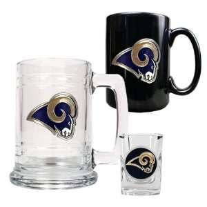  Saint Louis Rams St Mugs & Shot Glass Gift Set Sports 