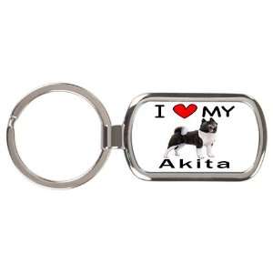  I Love My Akita Keychain: Office Products