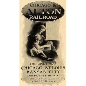  1906 Ad Chicago Alton Railroad Train Passenger Charlton 