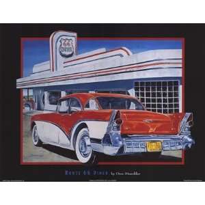  Route 66 Diner by Don Stambler 14x11: Home & Kitchen