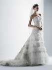   CASSINI STRAPLESS LACE AND TULLE SLIM WEDDING DRESS GOWN & VEIL size 8