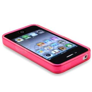 3x Frost TPU Gel Rubber Skin Soft Cover Case For iPhone 4 G 4S Pink 