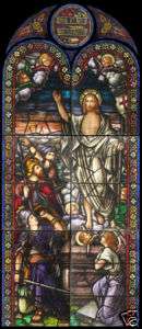 Antique Resurrection Church Stained Glass Window  