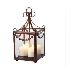  20 Brown Square 4 Pillar Holder Decorative Candle Lantern 