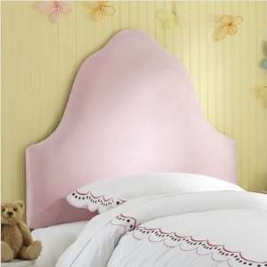   Suede Upholstered Headboard in Light Pink Size Full 