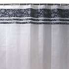 NEW CLASSIC HOME Embroidered FABRIC SHOWER CURTAIN Blac