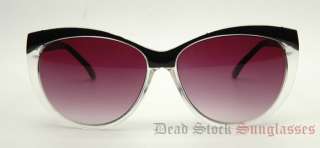 60s Vintage CATEYE / Cat Eye Sunglasses   BLACK & CLEAR  
