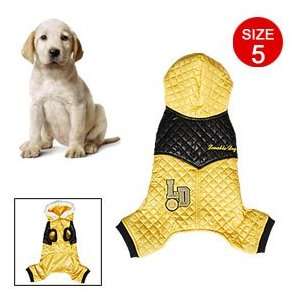  Size 5 Dog Pet Hooded Clothes Cotton padded Yellow: Pet 