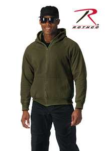 Rothco Thick Heavy Thermal Lined Zipper Hooded Sweatshirt   Big & Tall 