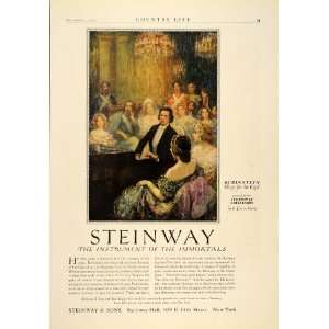  1921 Ad Steinway Piano Arthur Rubinstein F. Louis Mora 