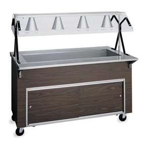  60 Cold Food Station With Lights Closed Storage   Walnut 