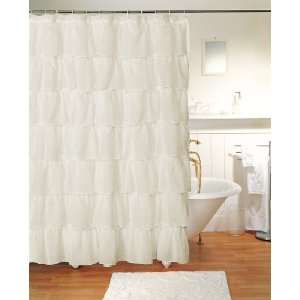  Gypsy Ruffled Shower Curtain Cream