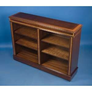  Antique Style Mahogany Double Bookcase: Furniture & Decor