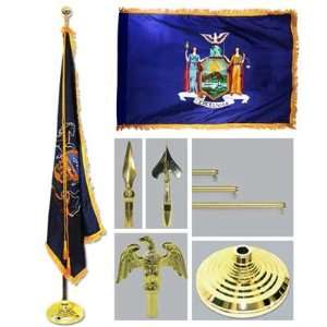  New York 4ft x 6ft Flag, Telescoping Flagpole, Base, and 