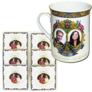  William & Kate Royal Wedding Mug & Coasters Set: Sports 