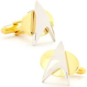 Star Trek Two Tone Star Trek Delta Shield Cufflinks NIB  