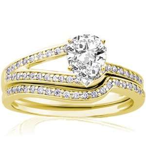  1 Ct Pear Shaped Diamond Petite Engagement Wedding Rings 