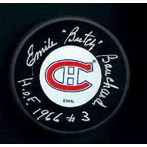  Emile Butch Bouchard Autographed Hockey Puck Sports 