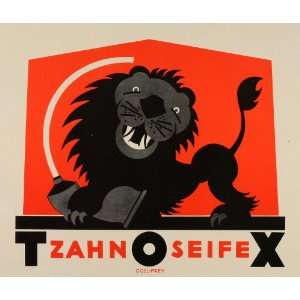   Poster Vintage Toothpaste Lion Ad Tox Zahnseife   Original Mini Poster