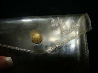 Vtg Signed RIALTO NY Original Carved Clear Lucite Box Purse w Comb 