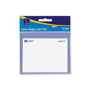   Products Name Badge Label Pad, 2 7/16x3 3/8, 40