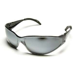 Edge Eyewear AB117 Kirova Safety Glasses Black Frames Silver Mirror 