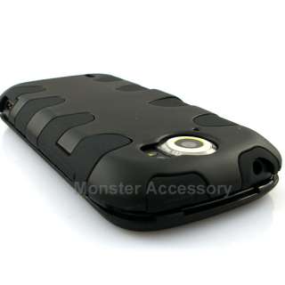 Black Fishbone Dual Flex Hard Case Gel Cover For HTC myTouch 4G Slide 