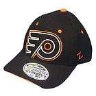 NHL PHILADELPHIA FLYERS BLACK FLEX FIT MED LG HAT CAP
