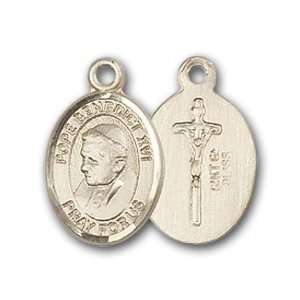   Badge Medal with Pope Benedict XVI Charm and Angel w/Wings Pin Brooch